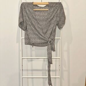 Lush Cropped Wrap Blouse